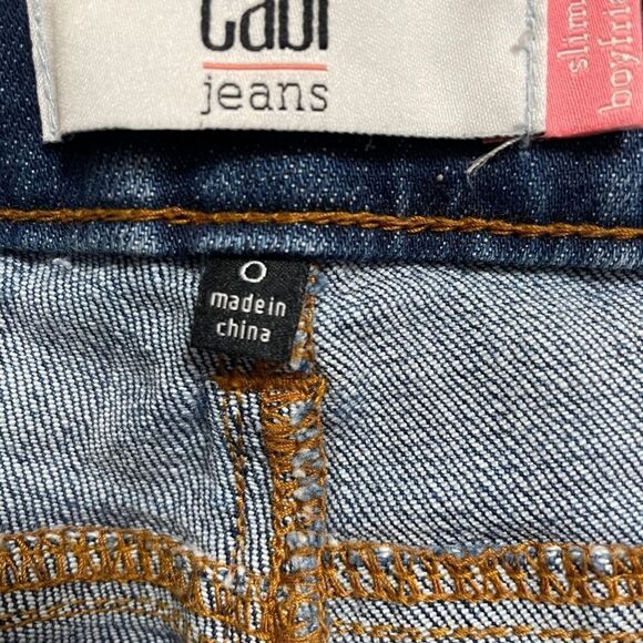 Cabi Slim Boyfriend Patchwork Jeans Size 0 - Picture 9 of 9
